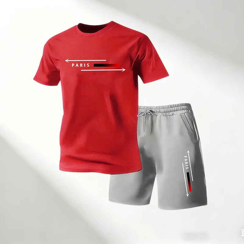 Running Gear Quick Dry - Erkek Kısa Kollu Tişörtler Şortlar İki